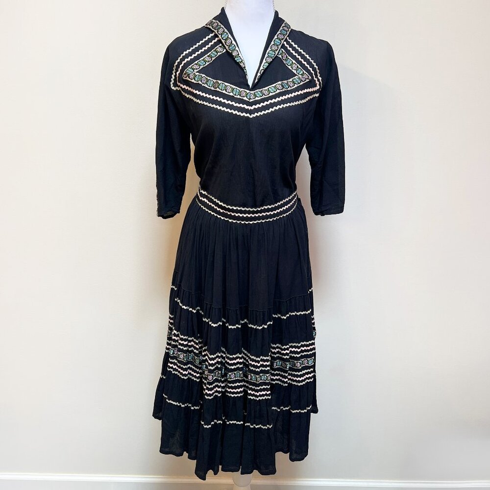 50s Thunderbird Fashions Fiesta Patio Dress Set, Full Circle Skirt, ROCKABILLY